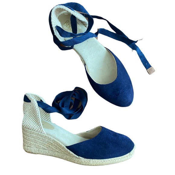 Boden Cassie Espadrille Wedges - Navy NWOB or tags